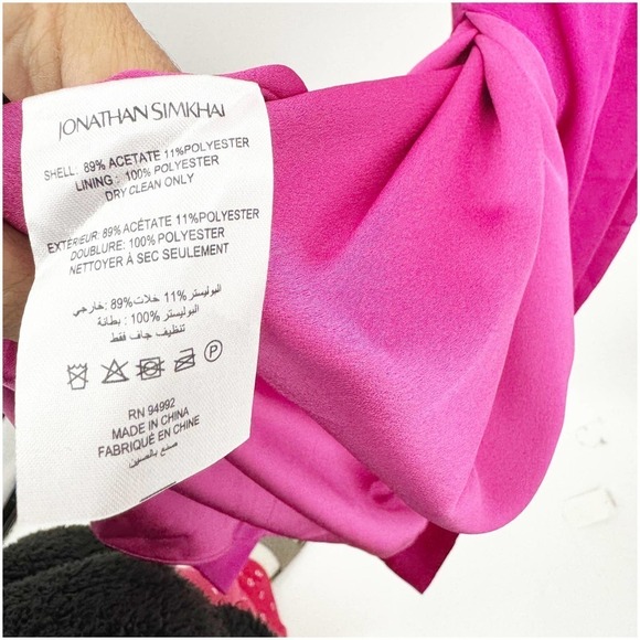 Jonathan Simkhai Hansel Halter Neck Satin Gown in Bougainvillea Size 10 NWT - Picture 11 of 12